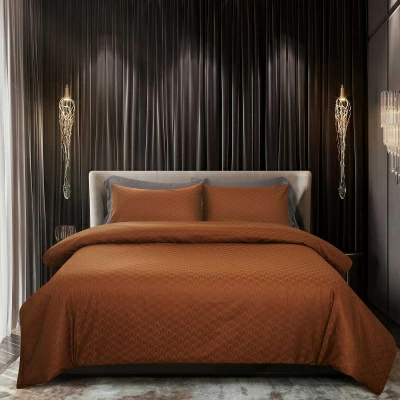 Полноразмерное изображение Комплект постельного белья семейный Pappel Jacquard Brown